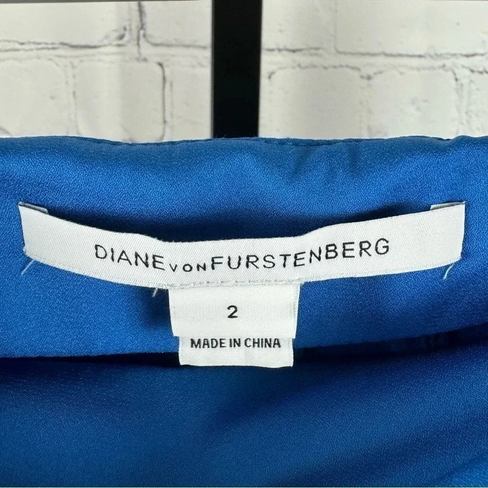 Diane Von Furstenberg Cameroon Stretch Mini Skirt Blue Size 2 - Picture 3 of 8